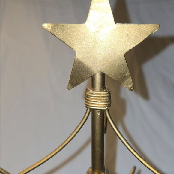 Gold Wire Metal Christmas Tree ornament holder Star Topper 24 Branches 20" - Picture 3 of 4